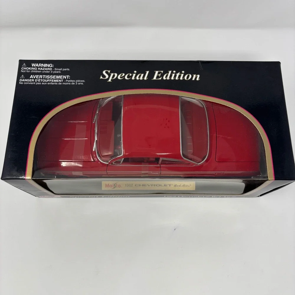1962 Chevrolet Bel Air Red 1:18 Maisto Special Edition Diecast Open Box